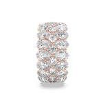 double row pear lab grown diamond eternity band in 14K Rose Gold