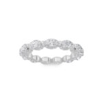 petite east-west marquise halo lab grown diamond eternity band in 14K White Gold