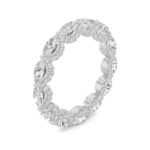 petite east-west marquise halo lab grown diamond eternity band in 14K White Gold