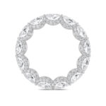 petite east-west marquise halo lab grown diamond eternity band in 14K White Gold