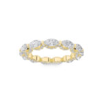 petite east-west marquise halo lab grown diamond eternity band in 14K Yellow Gold