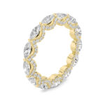 petite east-west marquise halo lab grown diamond eternity band in 14K Yellow Gold