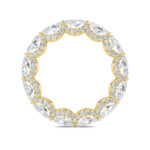 petite east-west marquise halo lab grown diamond eternity band in 14K Yellow Gold