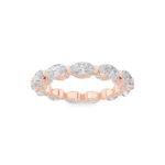 petite east-west marquise halo lab grown diamond eternity band in 14K Rose Gold