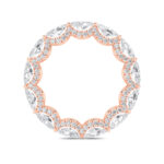 petite east-west marquise halo lab grown diamond eternity band in 14K Rose Gold