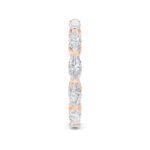 petite east-west marquise halo lab grown diamond eternity band in 14K Rose Gold