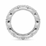 scalloped east-west marquise halo lab grown diamond eternity band in 14K White Gold