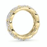 scalloped east-west marquise halo lab grown diamond eternity band in 14K Yellow Gold