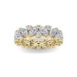 alternating marquise and round lab grown diamond eternity band in 14K Yellow Gold