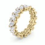 alternating marquise and round lab grown diamond eternity band in 14K Yellow Gold