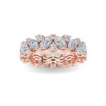alternating marquise and round lab grown diamond eternity band in 14K Rose Gold