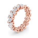 alternating marquise and round lab grown diamond eternity band in 14K Rose Gold