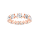 floating round lab grown diamond eternity band in 14K Rose Gold