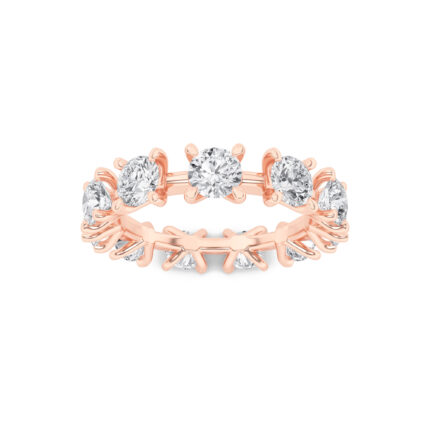 floating round lab grown diamond eternity band in 14K Rose Gold