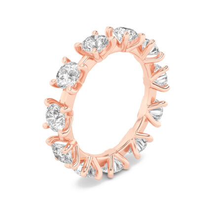floating round lab grown diamond eternity band in 14K Rose Gold