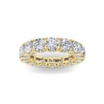 round with diamond side accents lab grown diamond eternity band in 14K Yellow Gold