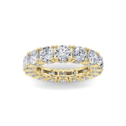 round with diamond side accents lab grown diamond eternity band in 14K Yellow Gold