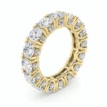 round with diamond side accents lab grown diamond eternity band in 14K Yellow Gold