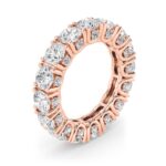 round with diamond side accents lab grown diamond eternity band in 14K Rose Gold