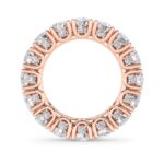 round with diamond side accents lab grown diamond eternity band in 14K Rose Gold