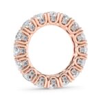 round with diamond side accents lab grown diamond eternity band in 14K Rose Gold