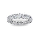 round hidden halo lab grown diamond eternity band in 14K White Gold