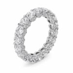 round hidden halo lab grown diamond eternity band in 14K White Gold