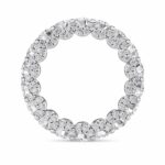 round hidden halo lab grown diamond eternity band in 14K White Gold