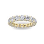 round hidden halo lab grown diamond eternity band in 14K Yellow Gold