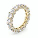 round hidden halo lab grown diamond eternity band in 14K Yellow Gold