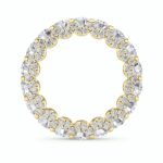 round hidden halo lab grown diamond eternity band in 14K Yellow Gold
