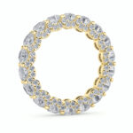 round hidden halo lab grown diamond eternity band in 14K Yellow Gold