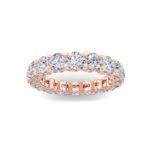 round hidden halo lab grown diamond eternity band in 14K Rose Gold
