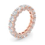 round hidden halo lab grown diamond eternity band in 14K Rose Gold