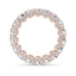 round hidden halo lab grown diamond eternity band in 14K Rose Gold
