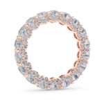 round hidden halo lab grown diamond eternity band in 14K Rose Gold
