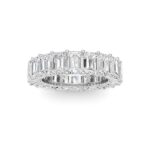 emerald cut with pavé sides lab grown diamond eternity band in 14K White Gold