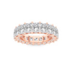 radiant cut with pavé sides lab grown diamond eternity band in 14K Rose Gold