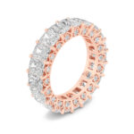 radiant cut with pavé sides lab grown diamond eternity band in 14K Rose Gold