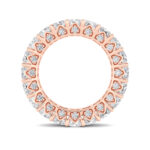 radiant cut with pavé sides lab grown diamond eternity band in 14K Rose Gold