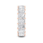 radiant cut with pavé sides lab grown diamond eternity band in 14K Rose Gold