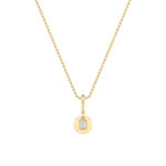 1 CT emerald cut mini tag lab grown diamond pendant in 14K Yellow Gold