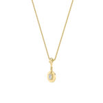 1 CT emerald cut mini tag lab grown diamond pendant in 14K Yellow Gold