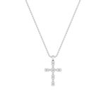 2 CT oval cross lab grown diamond pendant in 14K White Gold
