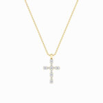 2 CT oval cross lab grown diamond pendant in 14K Yellow Gold
