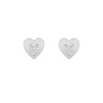 heart plate pear lab grown diamond studs in 14K White Gold