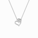 0.5 CT round open heart lab grown diamond pendant in 14K White Gold