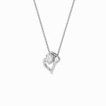 0.5 CT round open heart lab grown diamond pendant in 14K White Gold