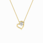 0.5 CT round open heart lab grown diamond pendant in 14K Yellow Gold