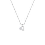 1 CT tiny pear heart lab grown diamond pendant in 14K White Gold